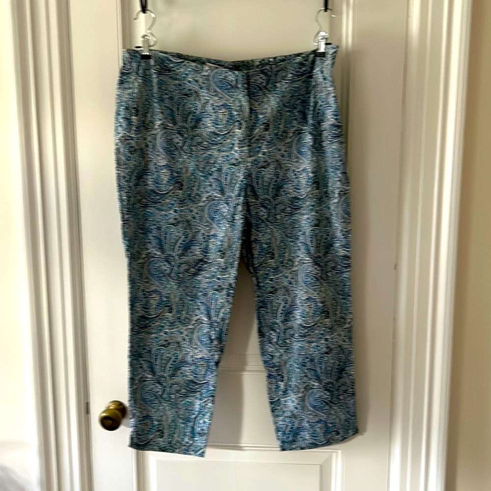 Talbots capri pants — blue paisley